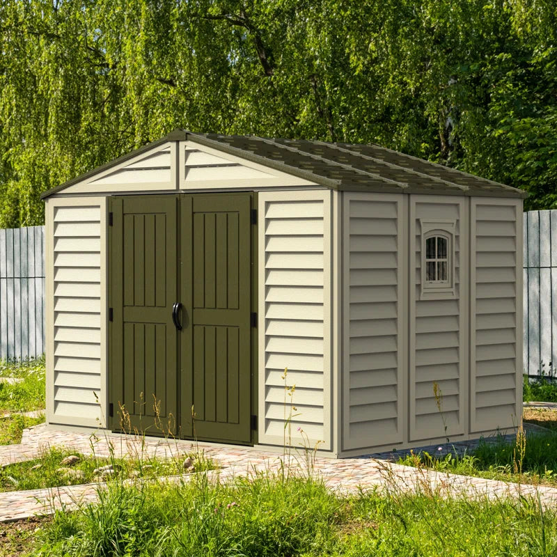 Woodbridge 10.5 Ft. W x 8 Ft. D Heavy-Duty Plastic Storage Shed for Outdoor Use