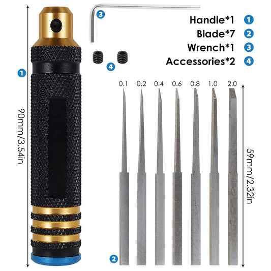 Gundam Resin Chisel Set - 7 Precision Blades for RC Car & Drone Repair - Ultimate Hobby Cutting Tool