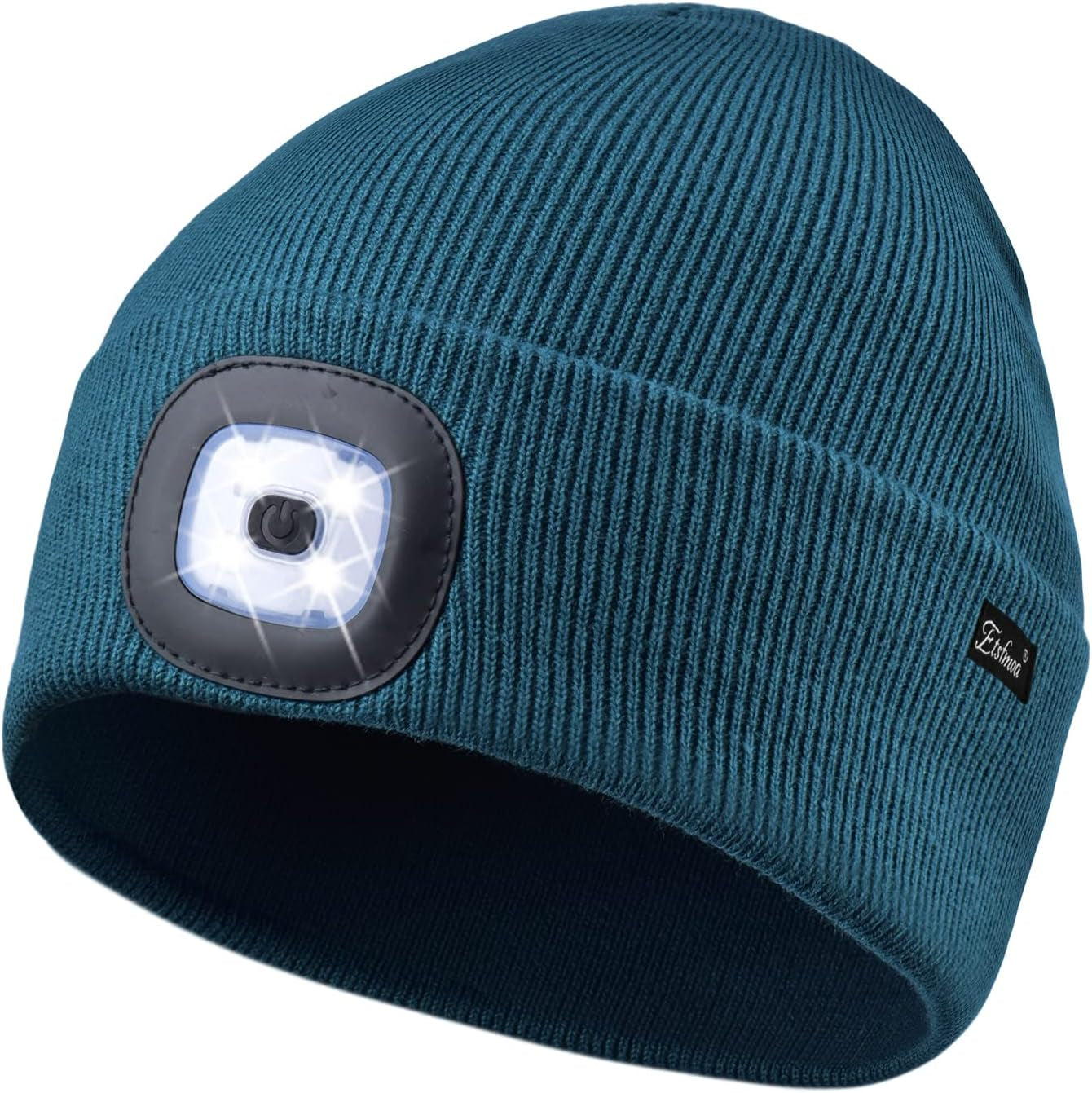 Etsfmoa Unisex USB Rechargeable Beanie with Light - Ideal Gift for Men, Dads, and Fathers