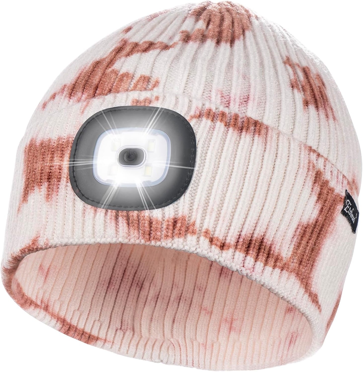 Etsfmoa Unisex USB Rechargeable Beanie with Light - Ideal Gift for Men, Dads, and Fathers