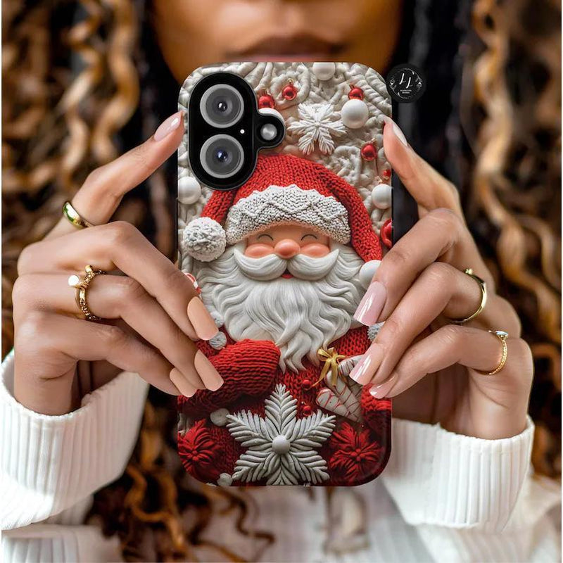 Festive 3D Santa Claus Phone Case for iPhone 16/15/14/13 & Galaxy S25/S24/S23 Ultra & Pixel 9 - Perfect Holiday Accessory!