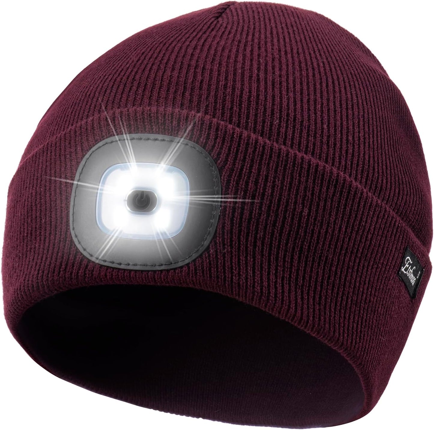 Etsfmoa Unisex USB Rechargeable Beanie with Light - Ideal Gift for Men, Dads, and Fathers