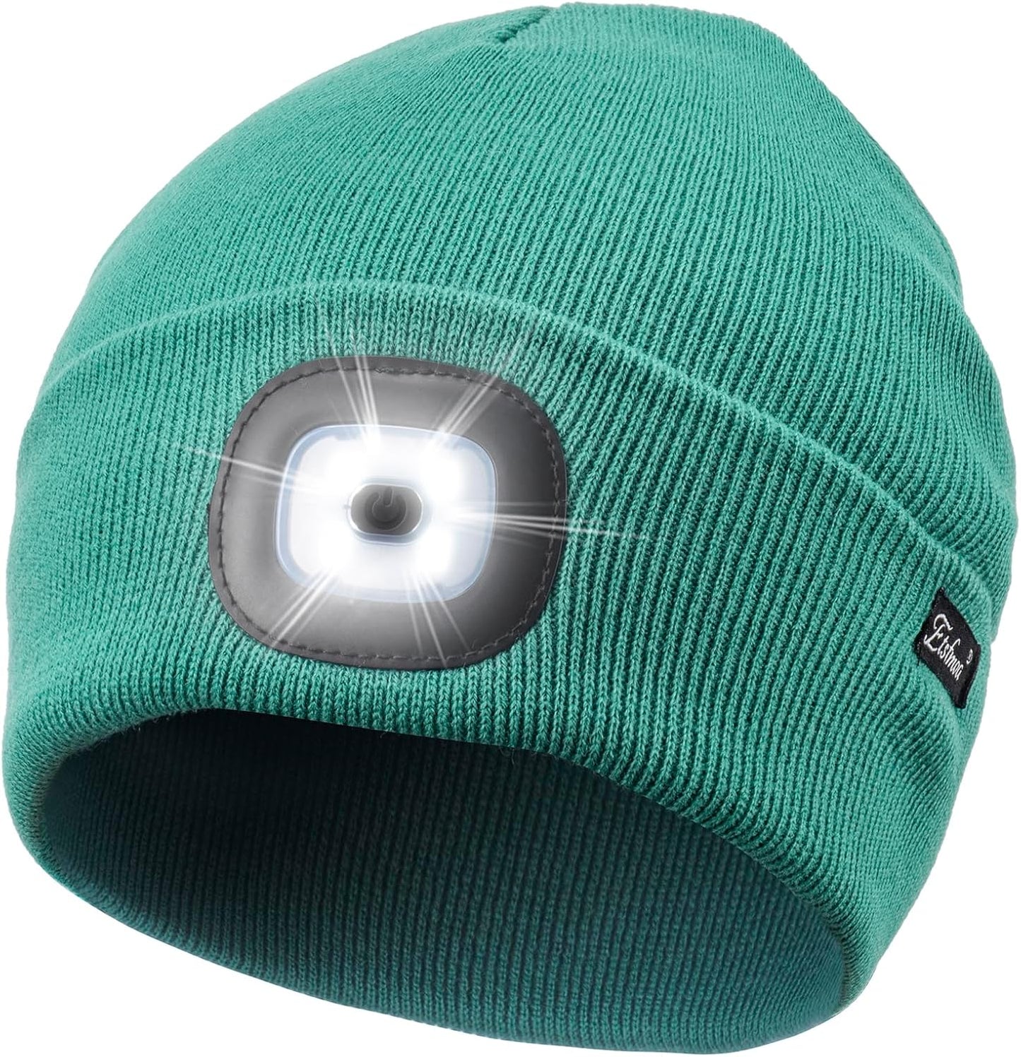 Etsfmoa Unisex USB Rechargeable Beanie with Light - Ideal Gift for Men, Dads, and Fathers