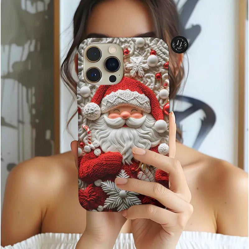 Festive 3D Santa Claus Phone Case for iPhone 16/15/14/13 & Galaxy S25/S24/S23 Ultra & Pixel 9 - Perfect Holiday Accessory!
