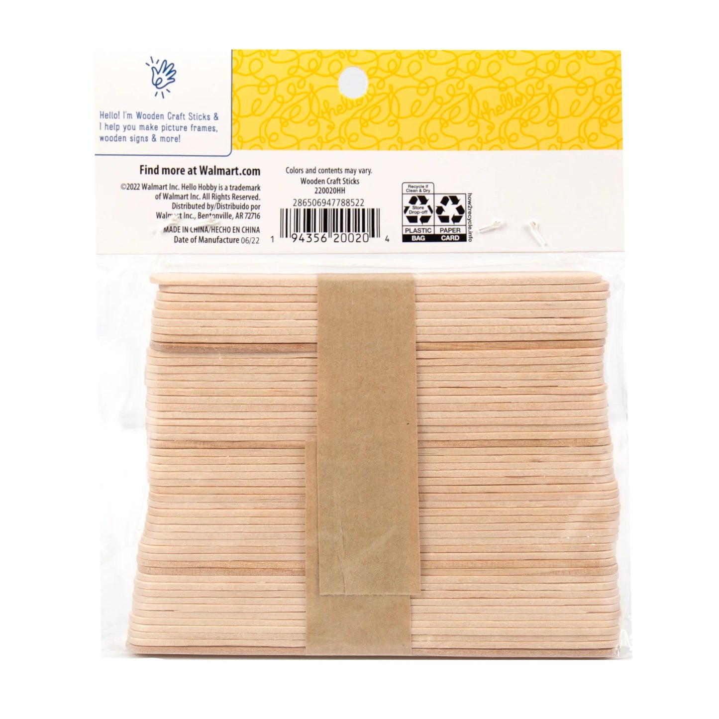 Wood Craft Sticks - 50 Pack (Set of 6)