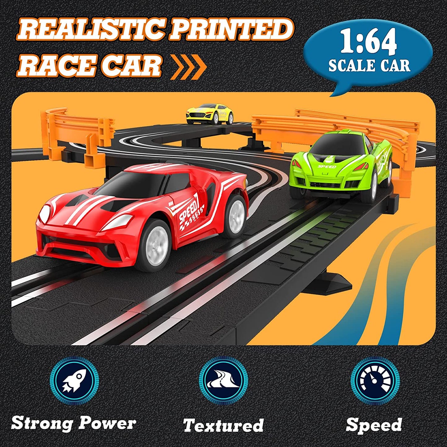 Premium Slot Car Racing Track Set - Enjoy Exciting Competitions with Four High-Speed Cars and Dual Power Options