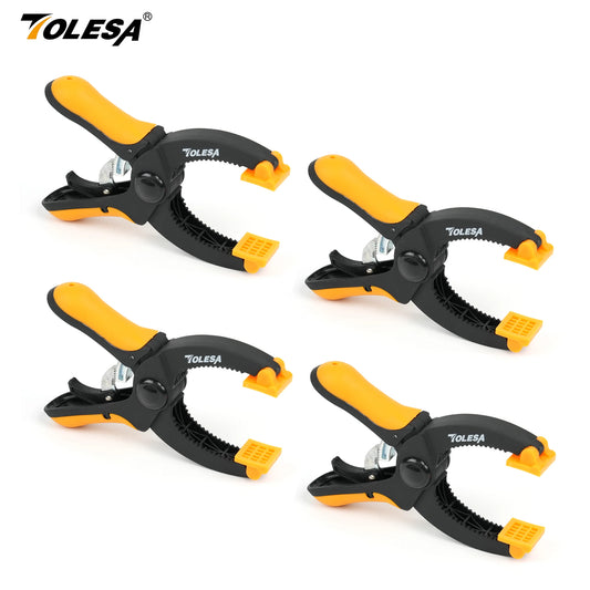 5-Inch Ratcheting Hand Clamps Set - Available in 2 or 4 Pieces with 1.55-Inch Jaw Opening and Enhanced Clamping Force for Project Assembly and Securing