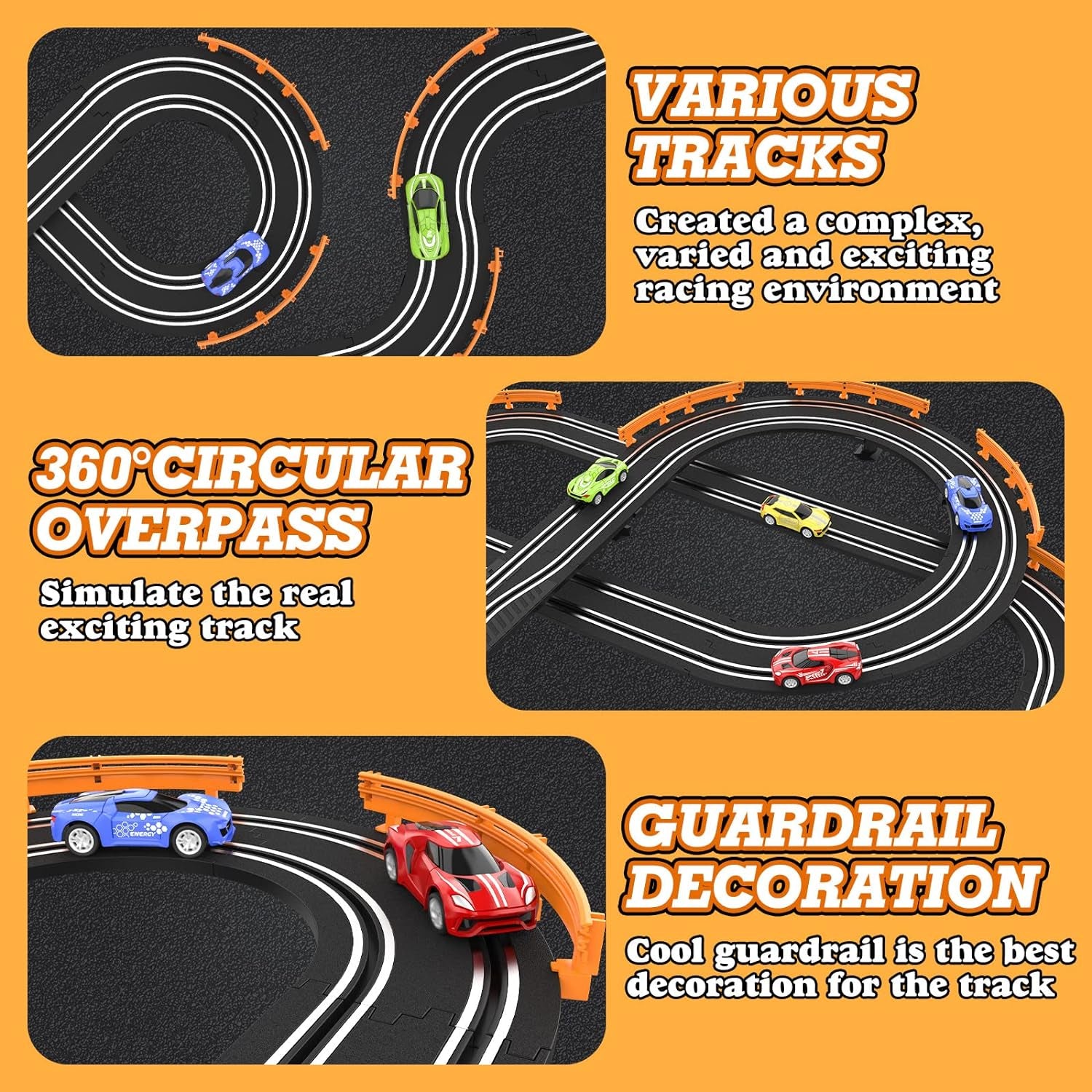 Premium Slot Car Racing Track Set - Enjoy Exciting Competitions with Four High-Speed Cars and Dual Power Options