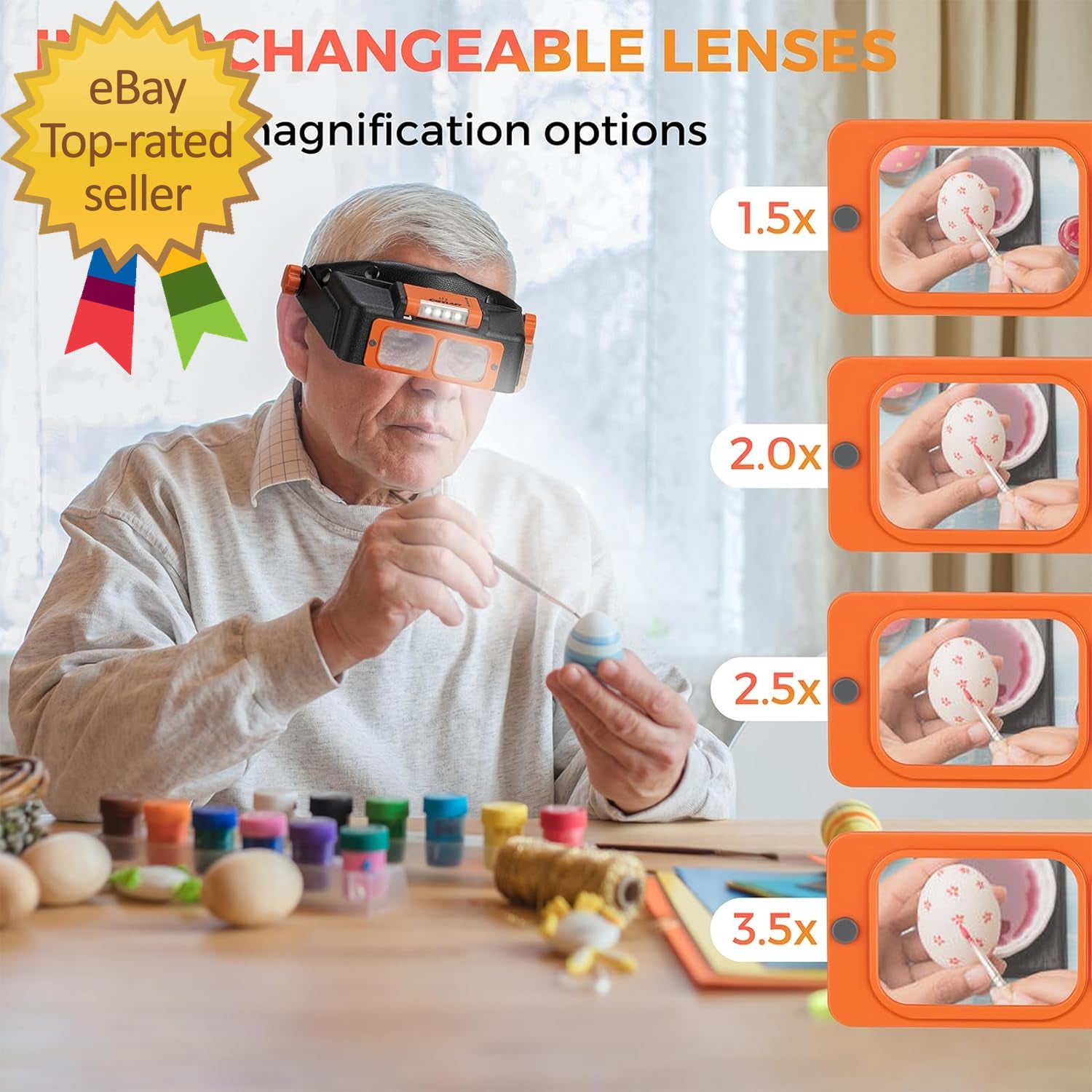 Rechargeable LED Headband Magnifier for Precision and Detail-Oriented Tasks