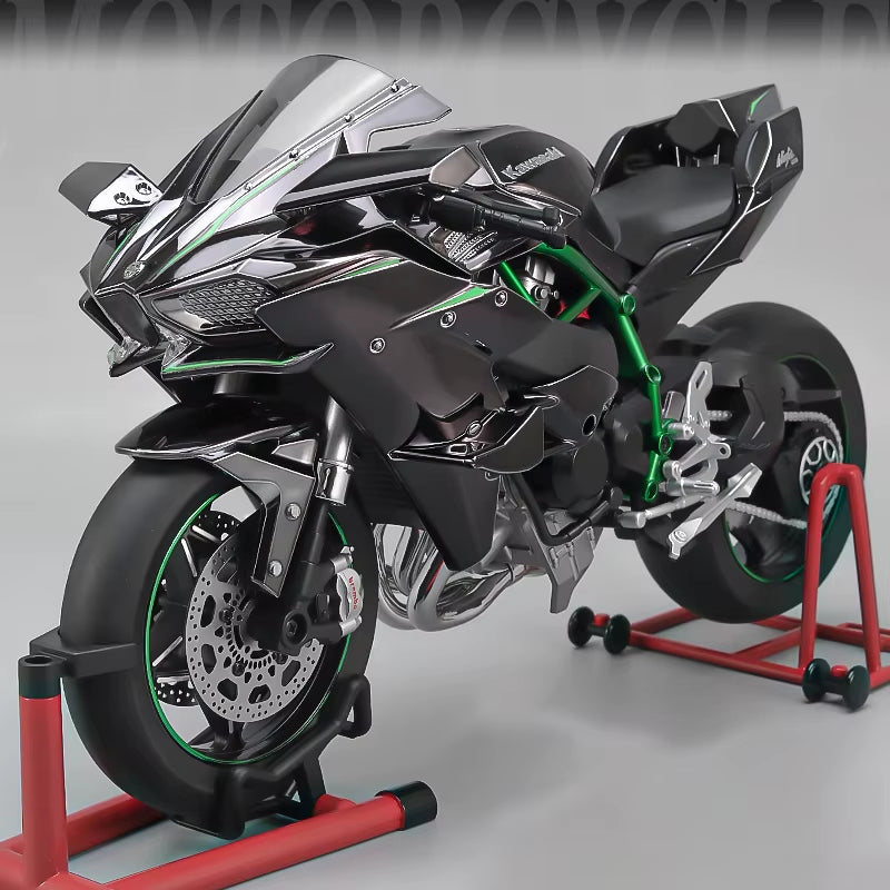 1:6 Scale Kawasaki H2R Diecast Motorcycle Model - Bootable, Sprayable Alloy Collectible for Hobbyists and Holiday Gifts