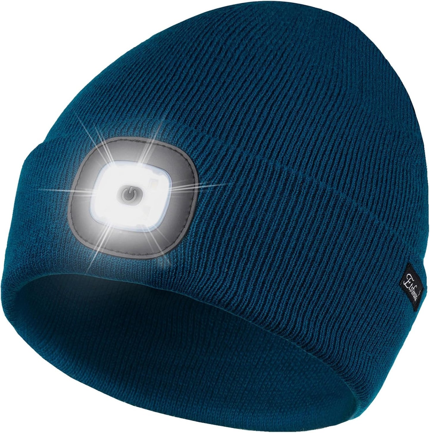 Etsfmoa Unisex USB Rechargeable Beanie with Light - Ideal Gift for Men, Dads, and Fathers