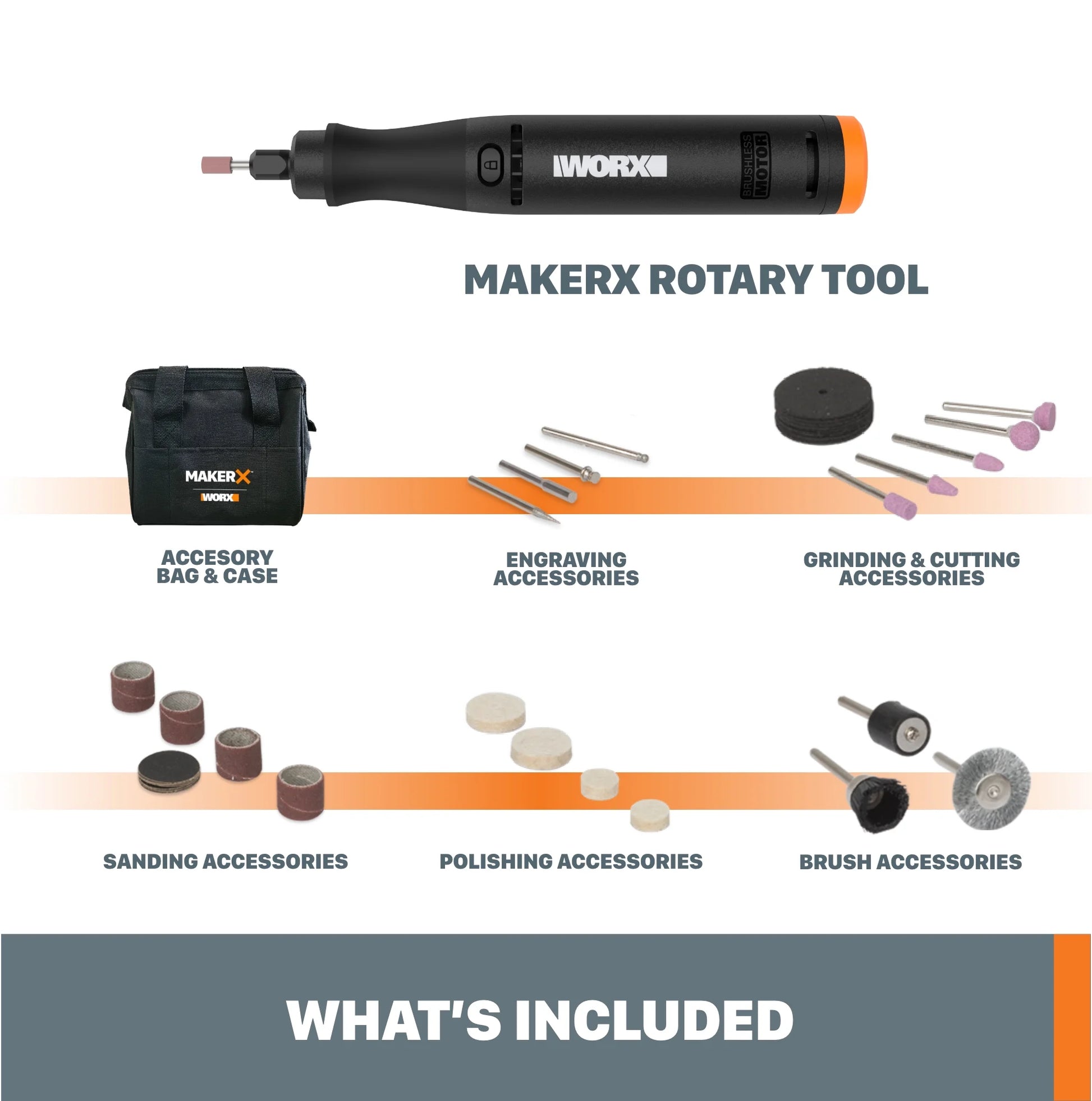 Makerx WX739L.9 20V Cordless Rotary Tool - Precision Engineering for Your Projects
