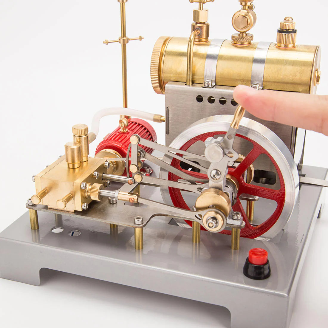 RETROL SE-02 Metal Steam Engine Model Kit with Generator Street Lamp - 100-Piece Creative Building Set