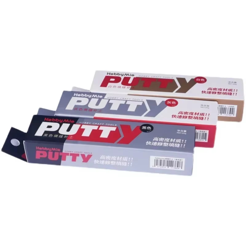 HOBBY MIO Quick-Dry High-Density Putty - 20G Model Joint Filler in Black, White, and Grey for Precision Molding and Repair