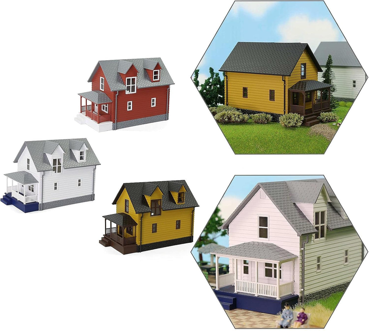Modern N Scale 1:160 White Residential House Model - Perfectly Assembled for Your Train Layout Diorama