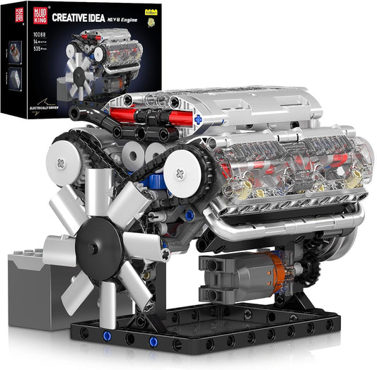 V8 Engine Model Kit - 535-Piece DIY Engineering Set