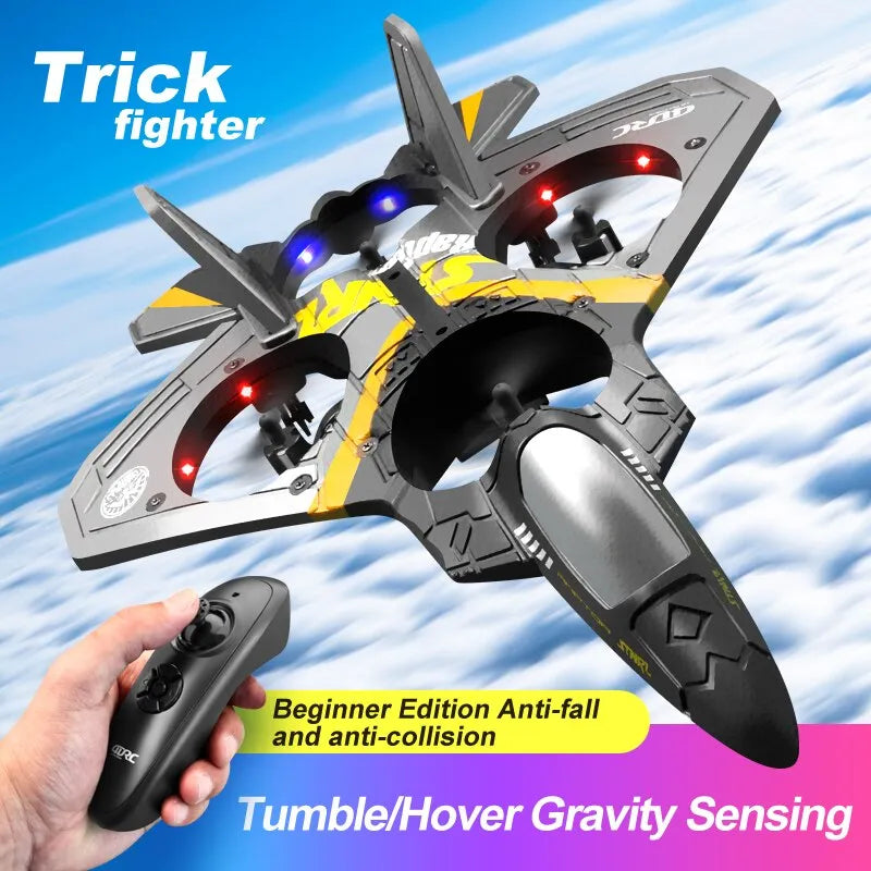 V17 Remote Control Fighter Plane - EPP Foam Glider RC Drone for Kids - Ideal Gift for Hobby Enthusiasts!