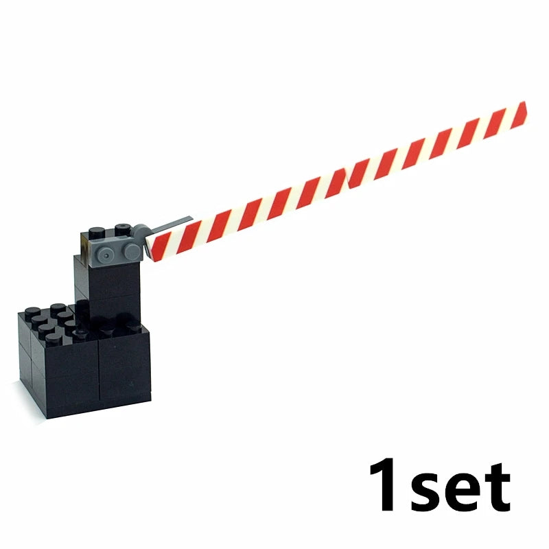 City Train Tracks & Station Building Blocks Set - Mini Signs, Signal Lights, Straight & Curved Rails for Creative Railway Models