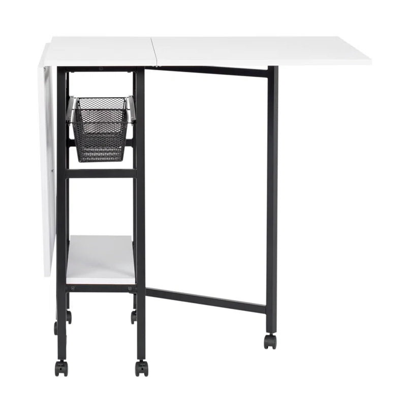 Versatile 60'' x 36'' Mobile Foldable Craft Table - Ideal for Creative Projects