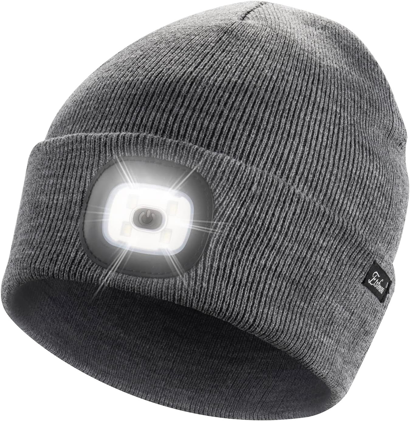 Etsfmoa Unisex USB Rechargeable Beanie with Light - Ideal Gift for Men, Dads, and Fathers