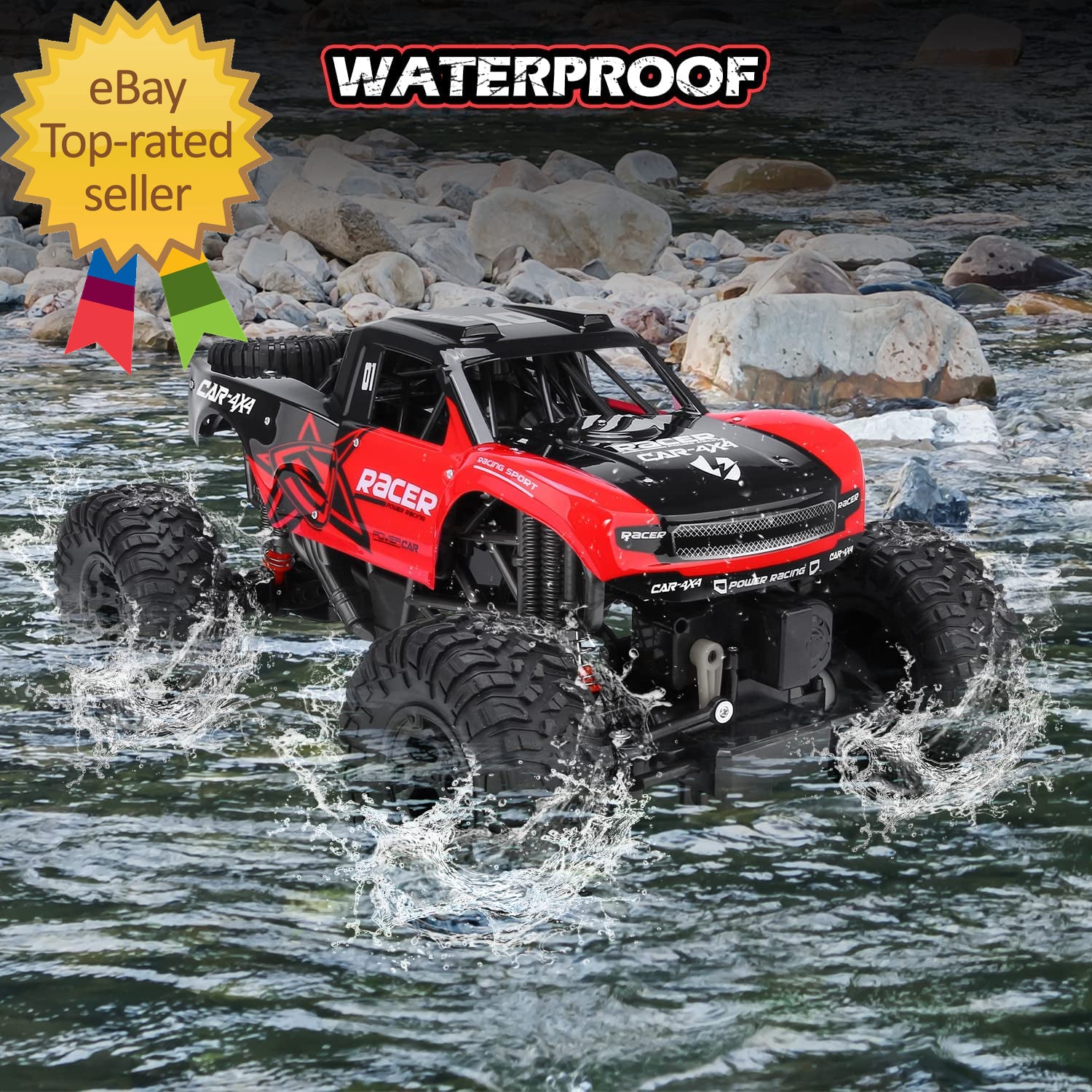 1:12 Scale Amphibious 4X4 RC Truck - Waterproof Off-Road Experience