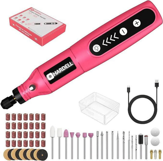 Professional 3.7V Cordless Rotary Tool Kit - 5-Speed Portable Drill for DIY Projects, Sanding, Polishing, Carving, and Engraving with 2000mAh Lithium Battery