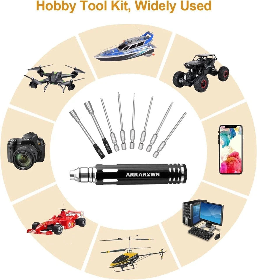 Comprehensive 10-in-1 RC Model Repair Toolset - Precision Instruments for All Applications