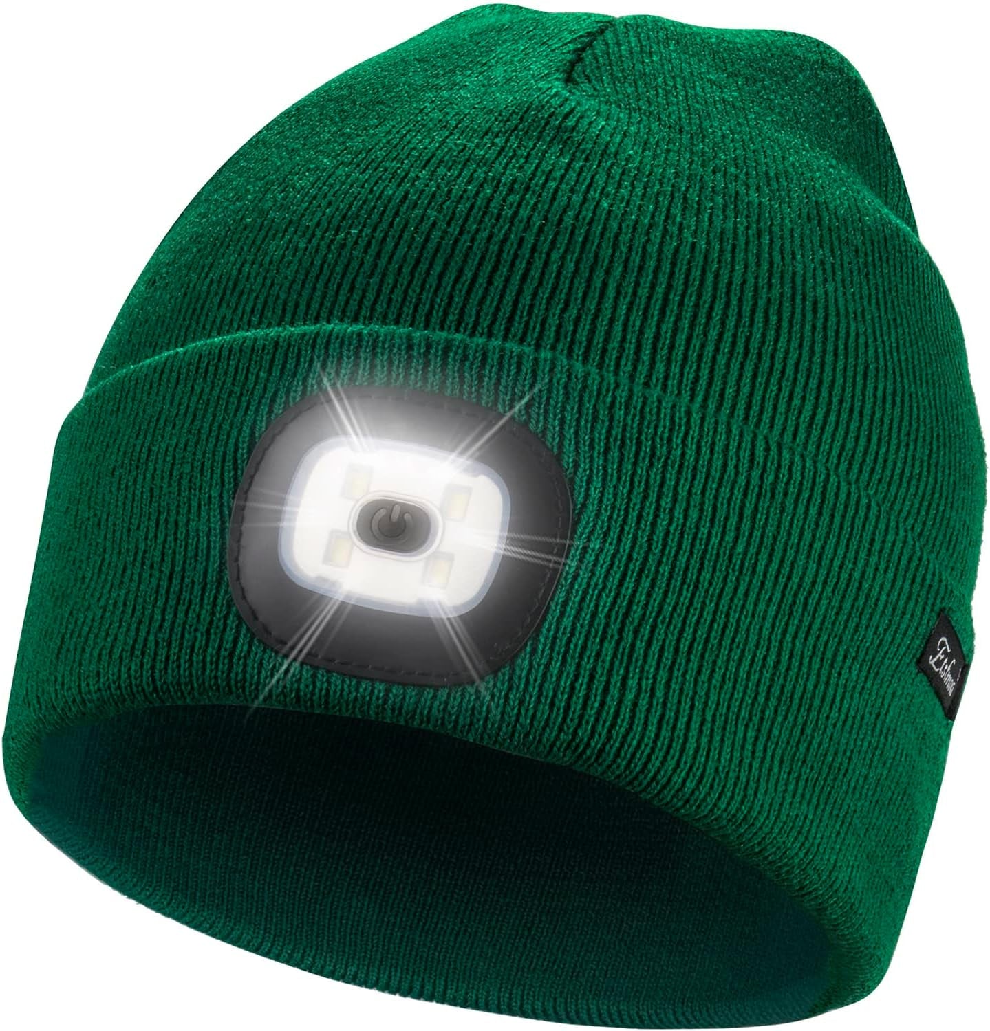 Etsfmoa Unisex USB Rechargeable Beanie with Light - Ideal Gift for Men, Dads, and Fathers