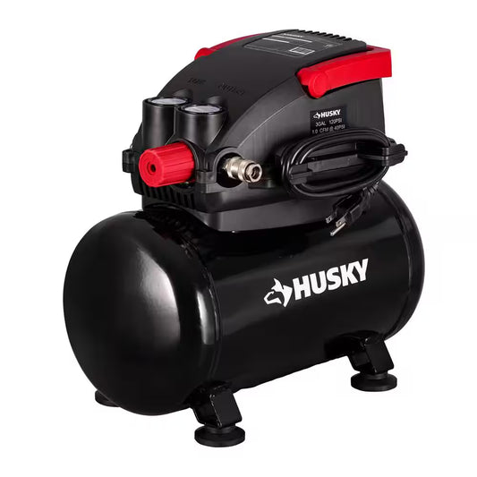 Compact 3-Gallon 120 PSI Oil-Free Hotdog Air Compressor with Foldable Handle and Quick Coupler