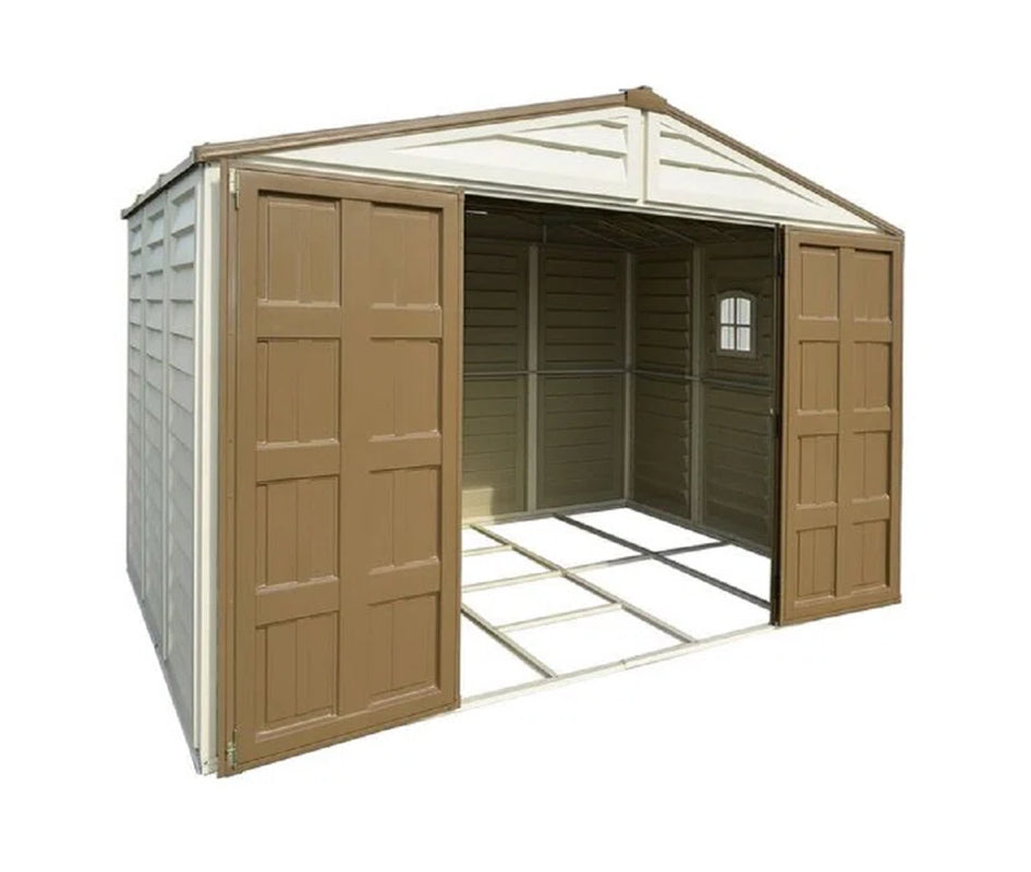 Woodbridge 10.5 Ft. W x 8 Ft. D Heavy-Duty Plastic Storage Shed for Outdoor Use
