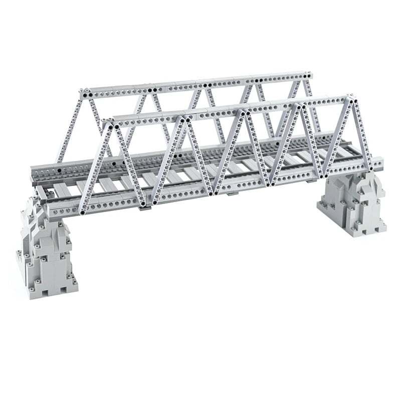 City Train Tracks & Station Building Blocks Set - Mini Signs, Signal Lights, Straight & Curved Rails for Creative Railway Models
