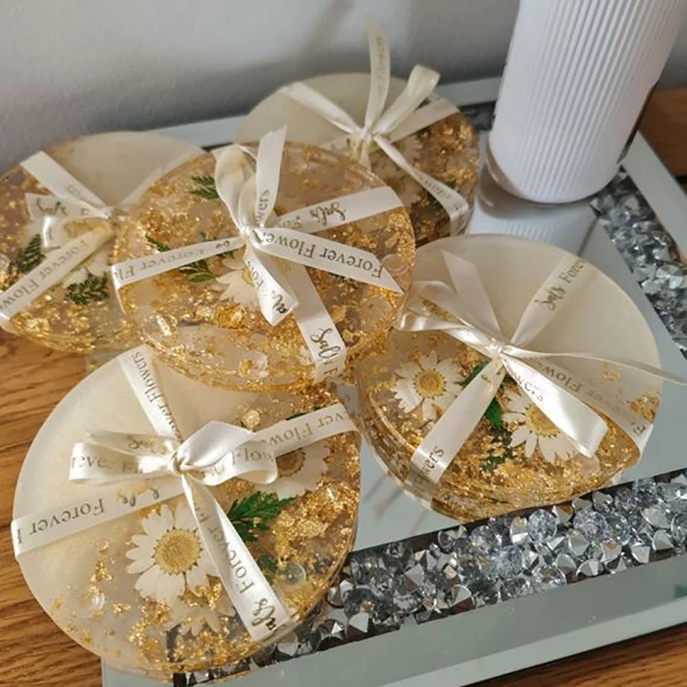 Ultimate 16Oz Epoxy Resin Kit for Art Enhancement - Includes Coaster Molds, Vibrant Pigments, Sparkling Glitter, and Gold Flakes