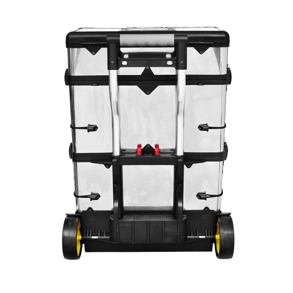 Premium 3-Compartment Rolling Tool Box with Sturdy Wheels for Effortless Mobility
