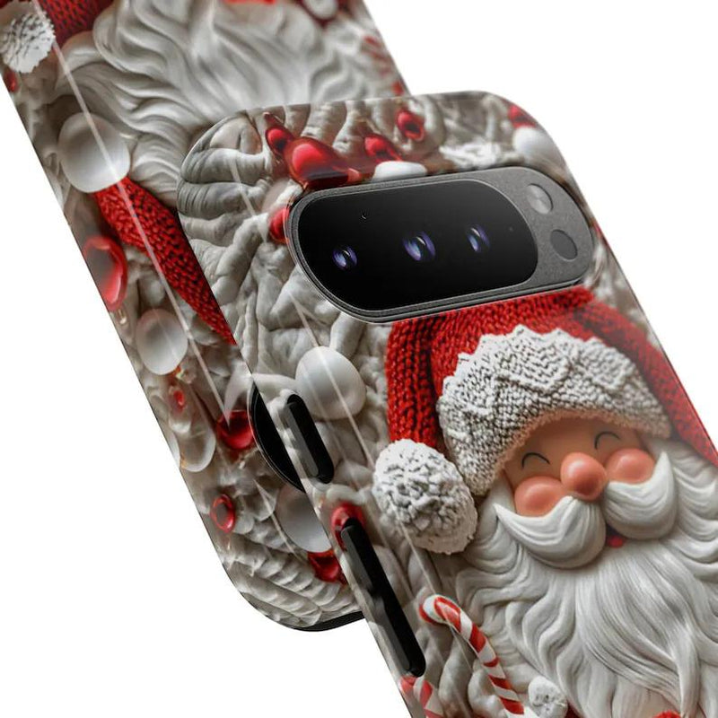 Festive 3D Santa Claus Phone Case for iPhone 16/15/14/13 & Galaxy S25/S24/S23 Ultra & Pixel 9 - Perfect Holiday Accessory!