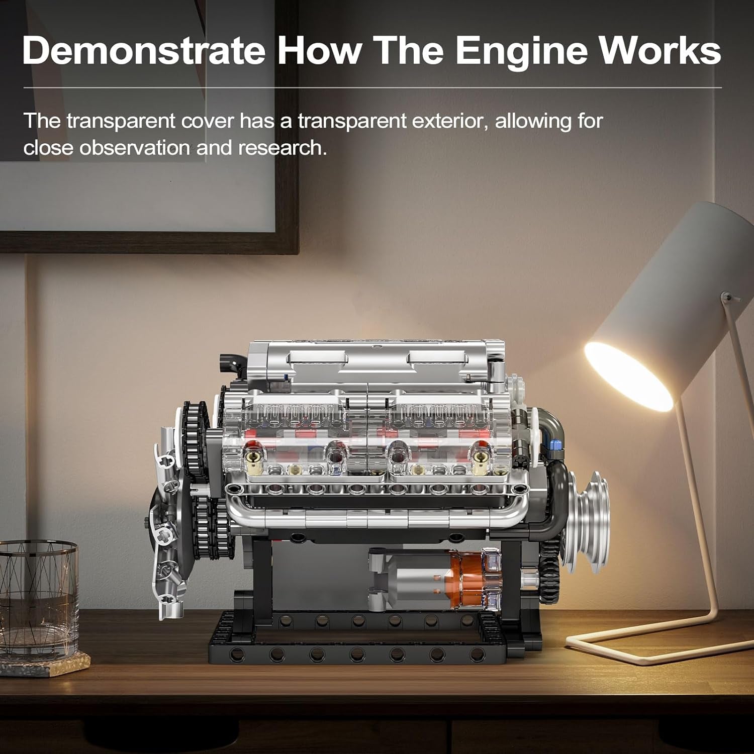 V8 Engine Model Kit - 535-Piece DIY Engineering Set