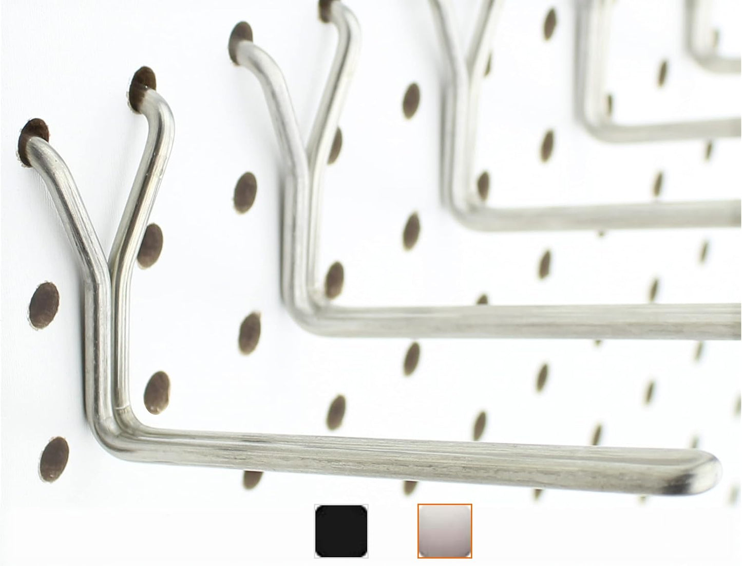 Premium Stainless Steel Pegboard Hooks - 50-Pack, 1-Inch L Design for Optimal Tool, Craft, Kitchen, and Retail Display Organization