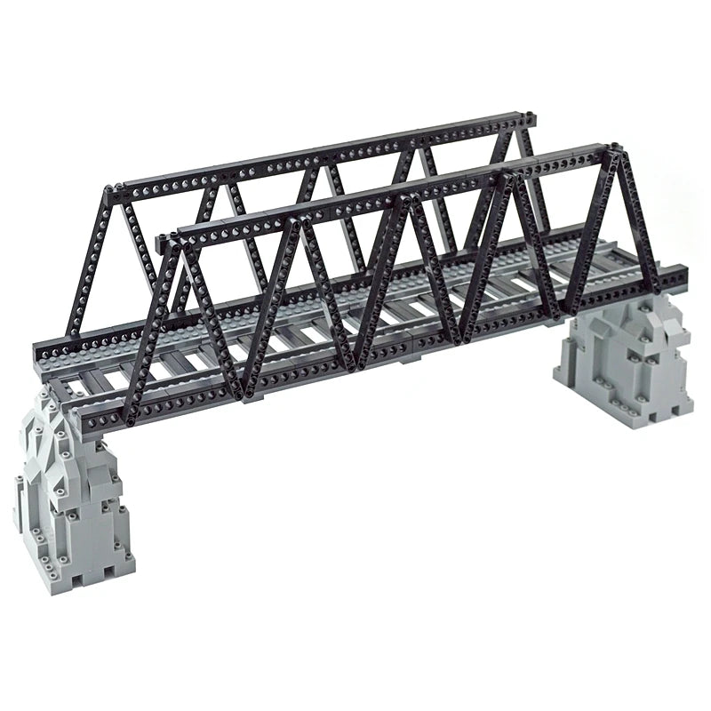 City Train Tracks & Station Building Blocks Set - Mini Signs, Signal Lights, Straight & Curved Rails for Creative Railway Models