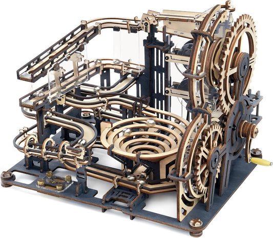 3D Wooden Puzzle Kit - Marble Night City Mechanical Model for Educational STEM Learning, Safe and Non-Toxic Laser-Cut Wood, Suitable for Adults and Teens