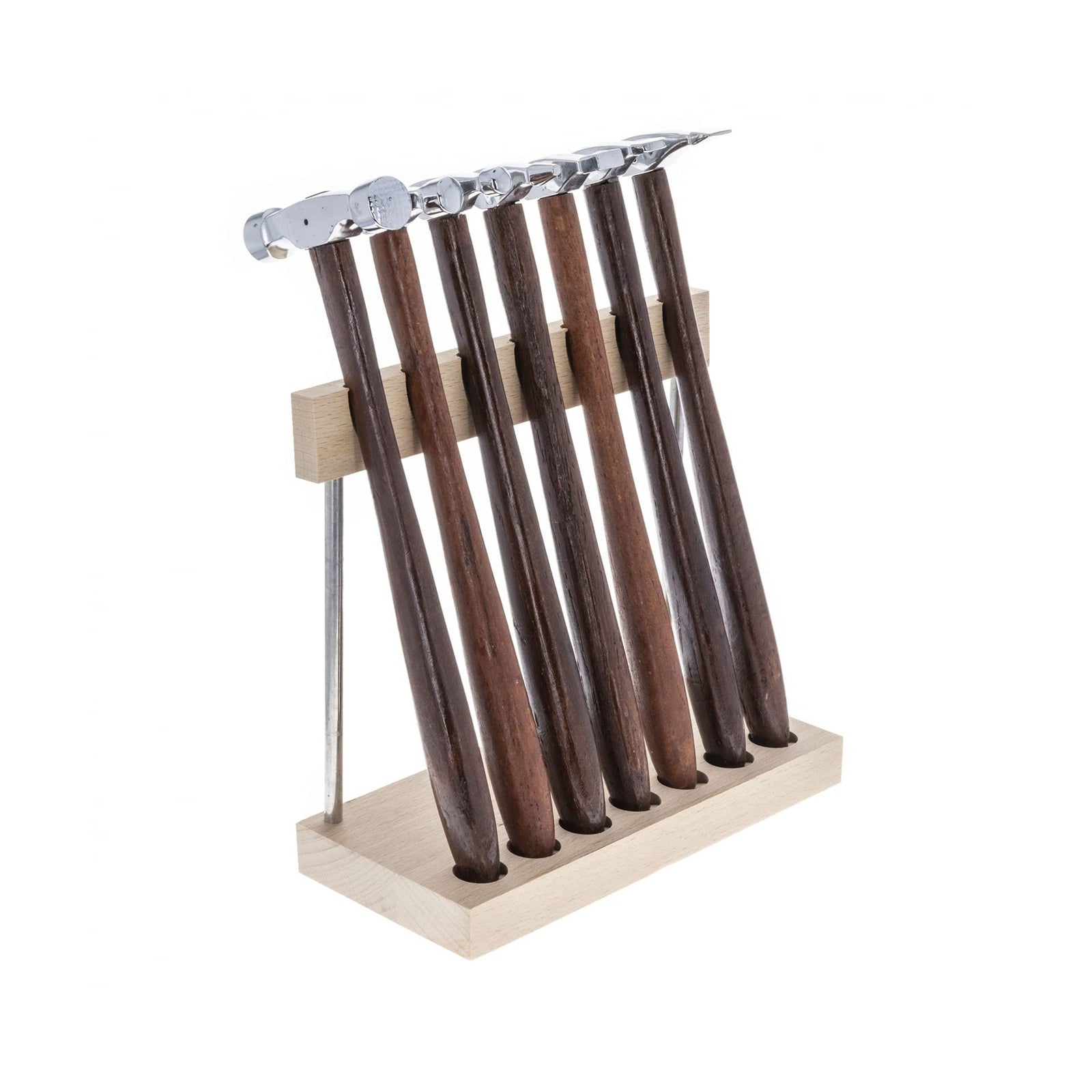 Artisan 7-Piece Double-Ended Jewelers Hammer Set with Elegant Display Stand