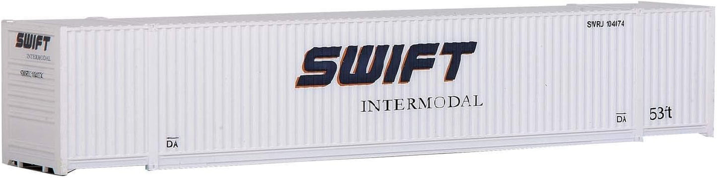 Walthers HO Scale 53' Swift Livery Corrugated-Side Container - Ideal Addition for Your Model Railroad!