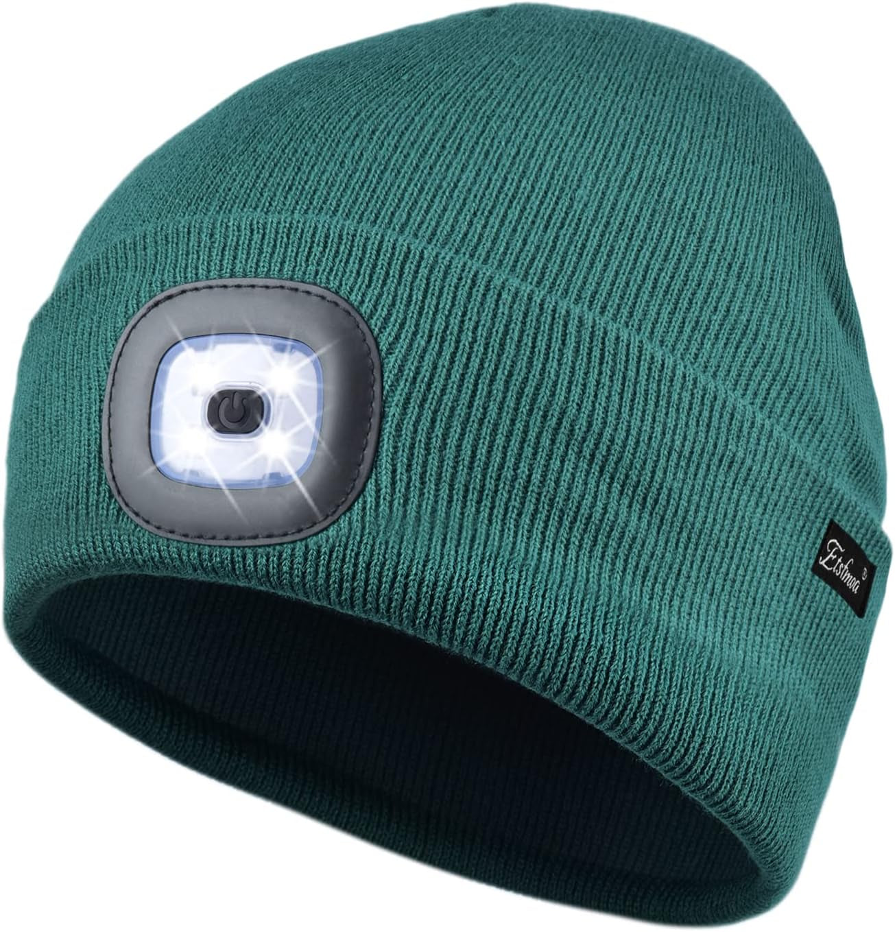 Etsfmoa Unisex USB Rechargeable Beanie with Light - Ideal Gift for Men, Dads, and Fathers