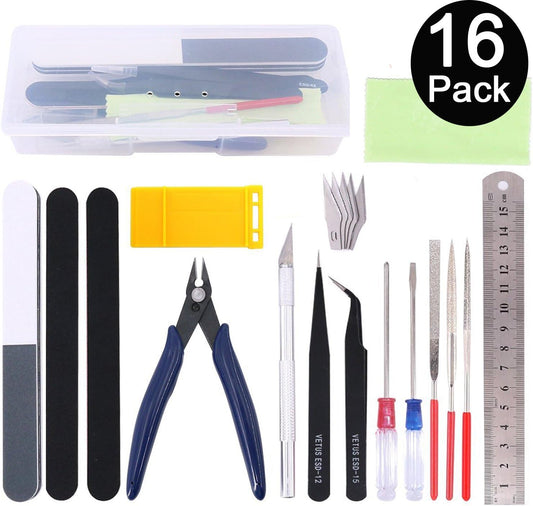 Esoca 16-Piece Gundam Modeler Essential Tool Kit for Hobbyists and Crafters