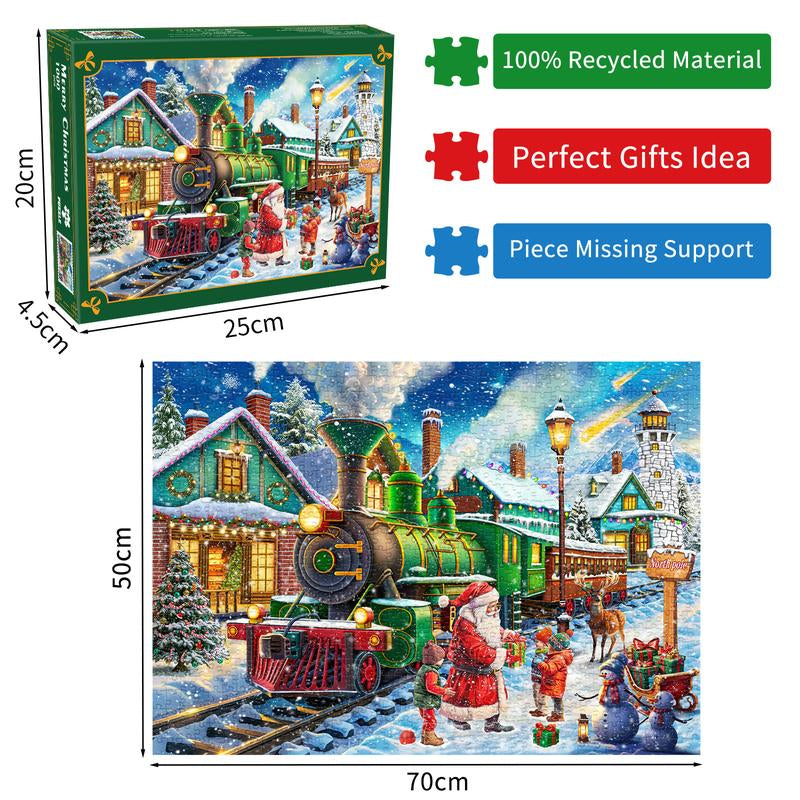 Huadada 1000-Piece Merry Christmas Jigsaw Puzzle for Adults - Perfect Family Reunion Game and Holiday Gift