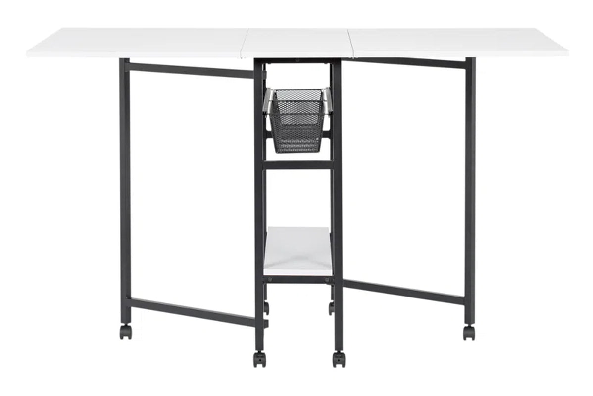 Versatile 60'' x 36'' Mobile Foldable Craft Table - Ideal for Creative Projects